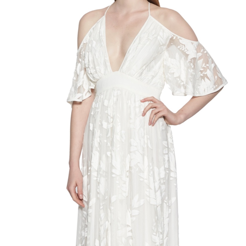 Aijek "Titian"  Silk Embroidered Maxi Dress.